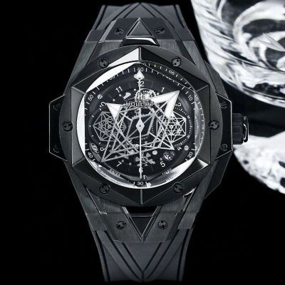 HUBLOT Big Bang Hublot Watch Price Sang Bleu II  Special Edition Swiss 7750 Black Titanium Case